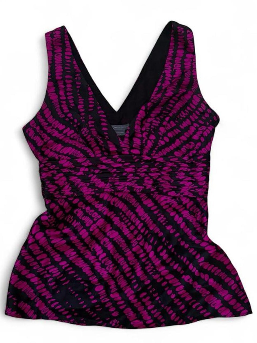 Y2K vintage Armani Exchange animal print silk babydoll tank